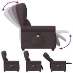 vidaXL Fauteuil de massage inclinable électrique Marron foncé Tissu