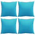 vidaXL Coussins Éparpillés Uni 4 Pièces Turquoise 50 x 50 cm
