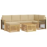 vidaXL Ensemble de canapés d'extérieur 7 pc Blanc et Beige Polyester