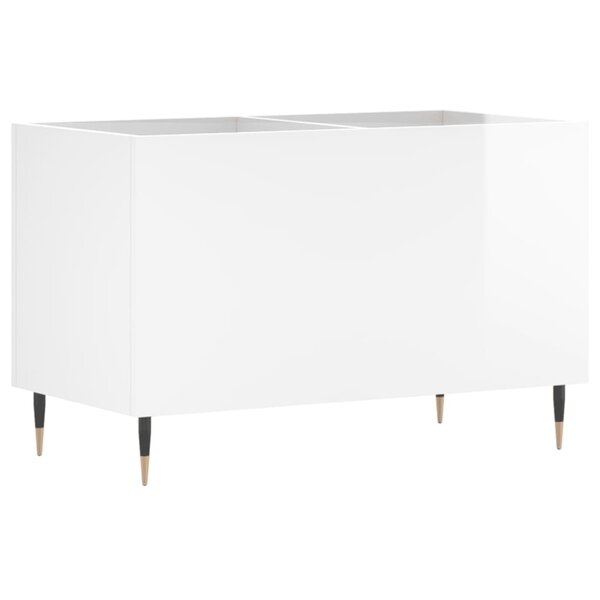 vidaXL Armoire à disques blanc brillant 74 5x38x48cm bois d'ingénierie