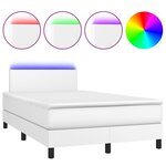 vidaXL Sommier à lattes de lit et matelas et LED Blanc 120x200 cm