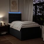 vidaXL Sommier à lattes de lit avec matelas noir 120x190 cm tissu