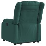 vidaXL Fauteuil inclinable de massage électrique Vert foncé Tissu