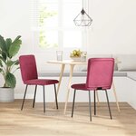 vidaXL Chaises à manger lot de 2 Rouge bordeaux Velours