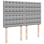 vidaXL Sommier à lattes de lit avec matelas Gris clair 160x200cm Tissu