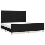 vidaXL Cadre de lit avec tête de lit Noir 160x200 cm Tissu