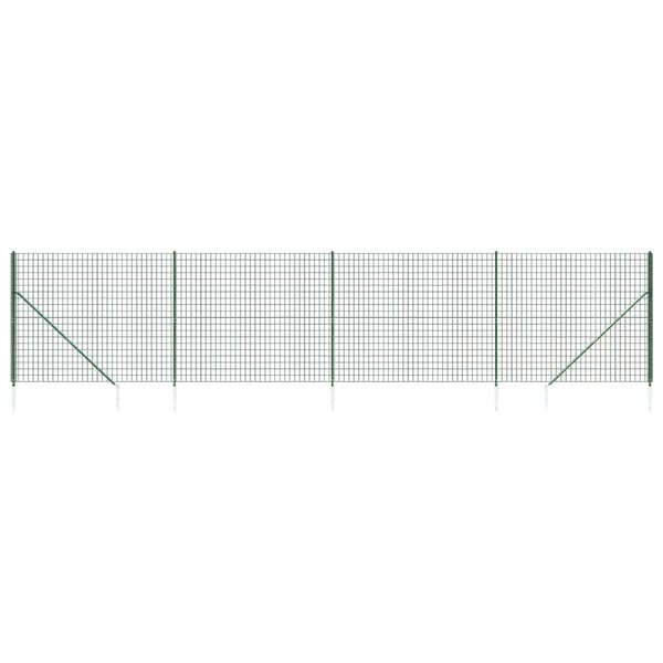 vidaXL Clôture en treillis métallique et piquet d'ancrage vert 1 4x10m