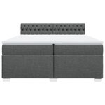 vidaXL Sommier à lattes de lit avec matelas Gris foncé 200x200cm Tissu
