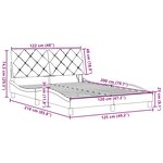 vidaXL Cadre de lit avec LED sans matelas noir 120x200 cm tissu