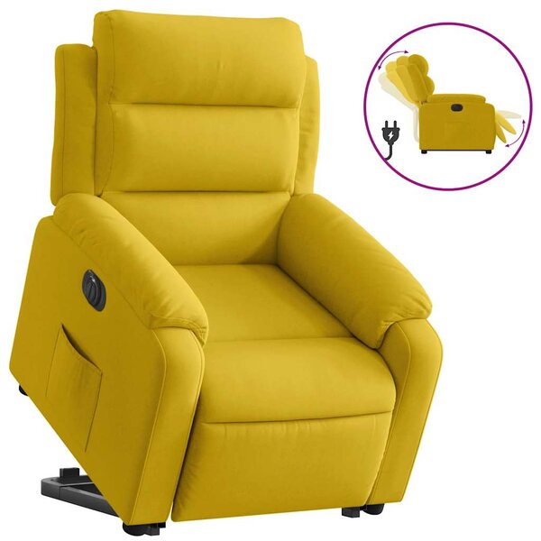 vidaXL Fauteuil inclinable électrique jaune Velours