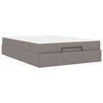vidaXL Cadre de lit avec matelas Taupe 140 x 190 cm tissu
