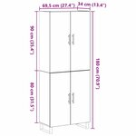 Armoires vidaXL 2 Pièces Chêne noir 69 5x34x180 cm Bois d'ingénierie