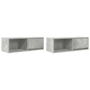 vidaXL Meubles TV 2 Pièces gris béton 80x31x25 5 cm bois d'ingénierie