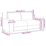 vidaXL Canapé 2 places Gris clair 140 cm Tissu