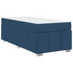 vidaXL Cadre de lit avec matelas Bleu 90 x 190 cm tissu