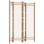 vidaXL Cloison de séparation pliante 4 panneaux 160 cm Bambou et toile