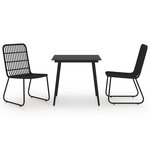 vidaXL Ensemble à manger d'extérieur 3 Pièces résine tressée et verre