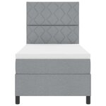 vidaXL Lit à ressorts avec matelas Gris clair 100 x 200 cm tissu
