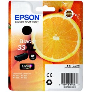 Cartouche jet d'encre original 33xl t33514 12 ml noir epson
