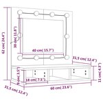 vidaXL Armoire à miroir avec LED Chêne marron 60x31 5x62 cm