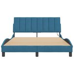vidaXL Cadre de lit avec lumières LED bleu 140x200 cm velours
