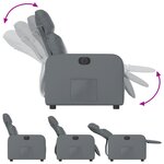 vidaXL Fauteuil inclinable électrique Gris Similicuir