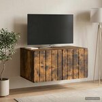 vidaXL Meuble TV mural 59 5 x 41 x 30 cm Chêne fumé Bois d'ingénierie