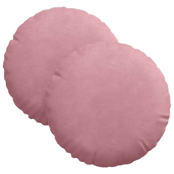 vidaXL Coussins de siège 2 pc Velours Rose Ø30 x 13 cm