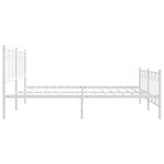 vidaXL Cadre de lit métal sans matelas et pied de lit blanc 193x203 cm