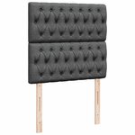 vidaXL Sommier à lattes de lit avec matelas Gris foncé 90x200 cm Tissu