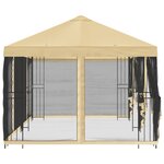 vidaXL Gazebo avec murs latéraux 6 x 3 m Crème Polyester et Acier 190