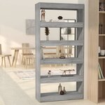 vidaXL Bibliothèque/Séparateur de pièce Sonoma gris Bois d'ingénierie