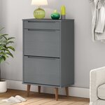 vidaXL Armoire à chaussures MOLDE Gris 59 5x35x103 cm Bois de pin