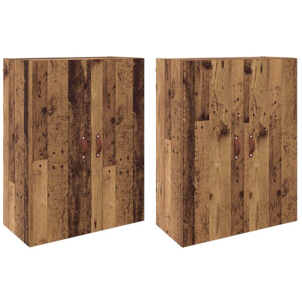 vidaXL Armoire Murale 2 Pièces Bois ancien 69 5 x 34 x 90 cm