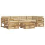 vidaXL Ensemble de canapés d'extérieur 7 pc Blanc et Beige Polyester