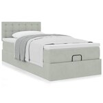 vidaXL Cadre de lit ottoman et matelas gris clair 90x190 cm velours