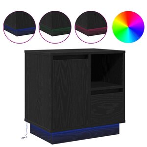 vidaXL Cabinet de chevet avec tiroir Chêne noir 50 x 34 5 x 50 cm.