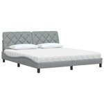 vidaXL Lit avec matelas gris clair 180x200 cm tissu