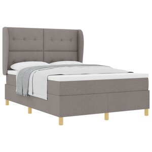 vidaXL Lit à ressorts avec matelas gris foncé 90x190 cm Taupe tissu