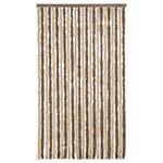 vidaXL Rideau anti-mouches marron foncé et beige 100x200 cm chenille