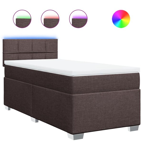 vidaXL Sommier à lattes de lit avec matelas Marron foncé 90x200 cm