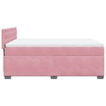 vidaXL Sommier à lattes de lit avec matelas Rose 140x190 cm Velours