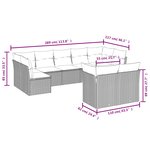 vidaXL Salon de jardin 9 Pièces avec coussins gris résine tressée