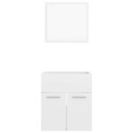 vidaXL Ensemble de meubles de bain 2 Pièces Blanc brillant Aggloméré
