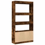 vidaXL Buffet haut chêne fumé 92x33x180 cm bois d'ingénierie