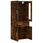 vidaXL Buffet haut Chêne fumé 69 5x34x180 cm Bois d'ingénierie
