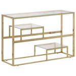 vidaXL Table console doré acier inoxydable et verre trempé