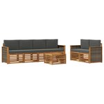 vidaXL Ensemble de canapés d'extérieur 7 pc Naturel et Anthracite