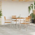 Ensemble de salle à manger de jardin vidaXL 5 pièces en teck massif