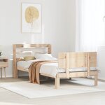 vidaXL Cadre de lit avec tête de lit sans matelas 90x190 cm